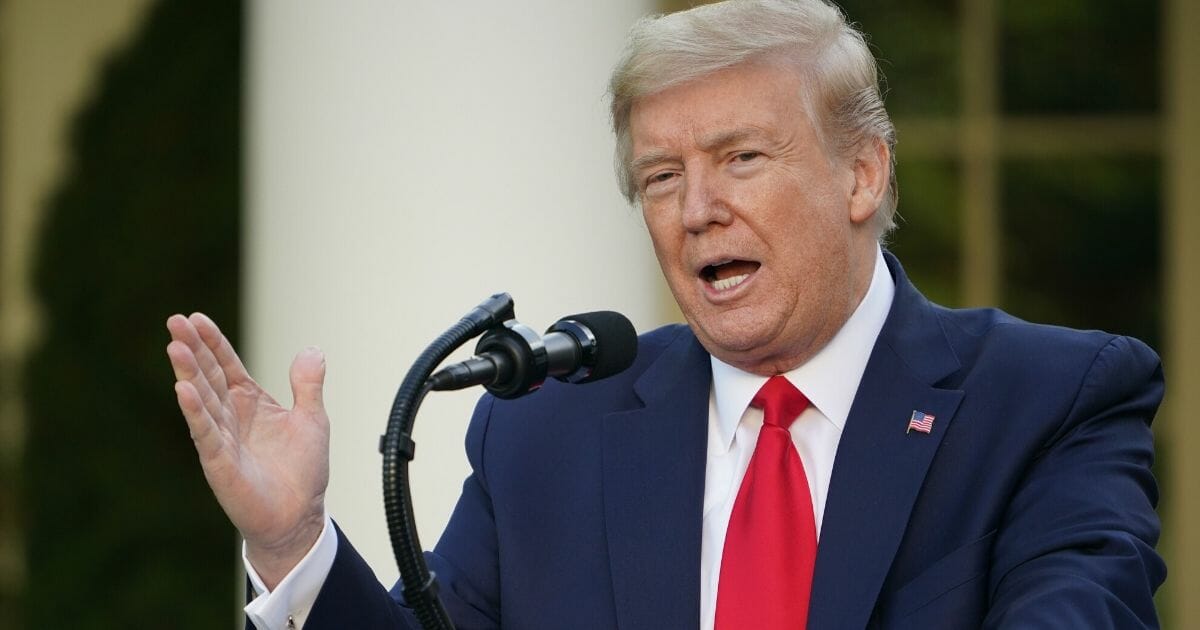 President Donald Trump speaks during a news conference on the novel coronavirus in the Rose Garden of the White House in Washington, D.C., on April 27, 2020.