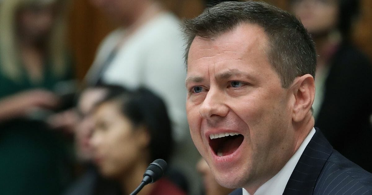 Peter Strzok speaks during a joint committee hearing