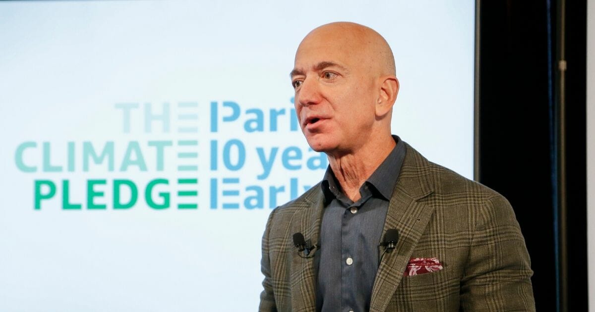 Amazon CEO Jeff Bezos announces the co-founding of The Climate Pledge at the National Press Club on Sept. 19, 2019, in Washington, D.C.