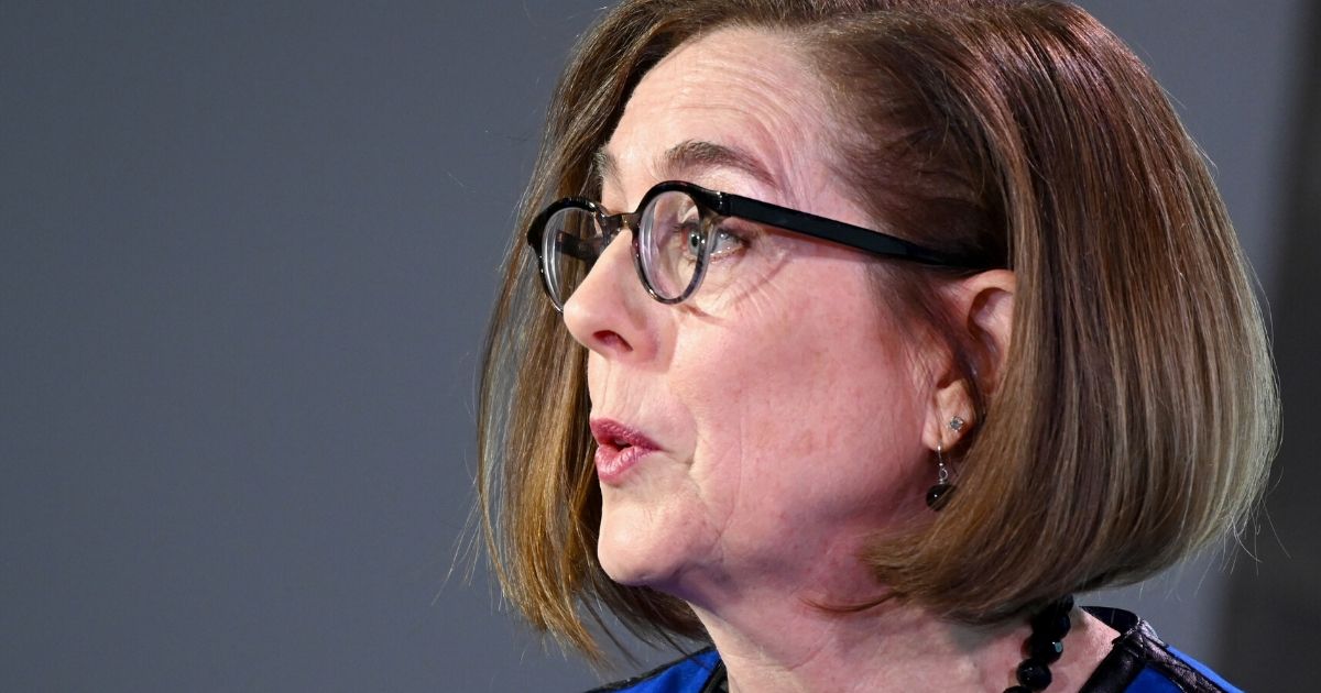 Oregon Gov. Kate Brown speaks at the Axios News Shapers event on the U.S. education system Feb. 22, 2019, in Washington.