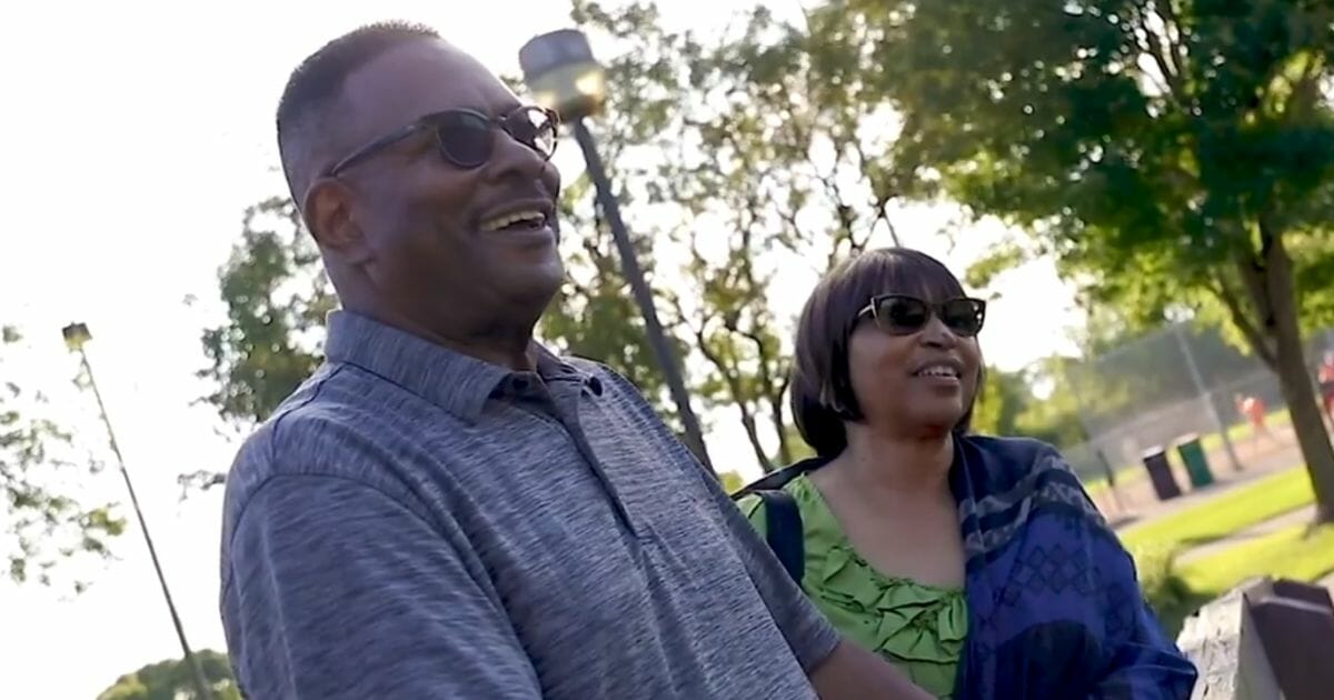 Minnesota GOP congressional candidate Lacy Johnson with his wife, Betty, in a campaign video.