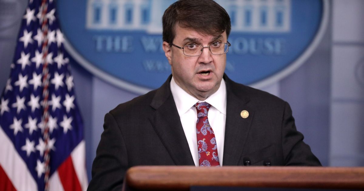 Veterans Affairs Secretary Robert Wilkie talks to reporters in the Brady Press Briefing Room at the White House on Nov. 8, 2019, in Washington, D.C.