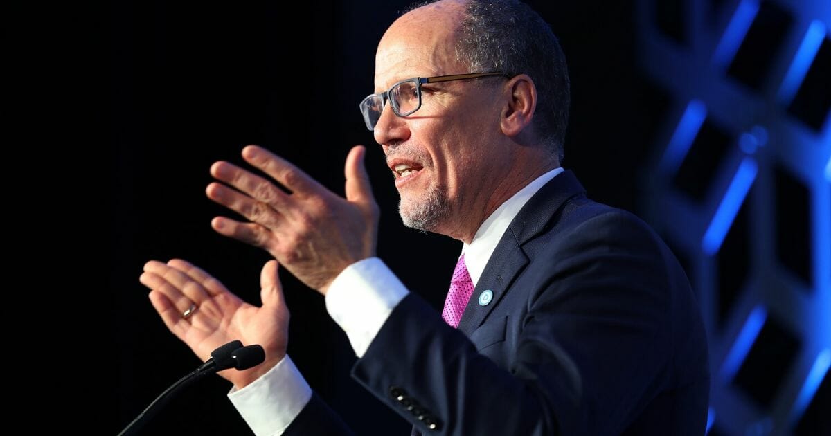 Tom Perez, Democratic National Committee chairman, speaks on Feb. 29, 2020, in Charlotte, North Carolina.