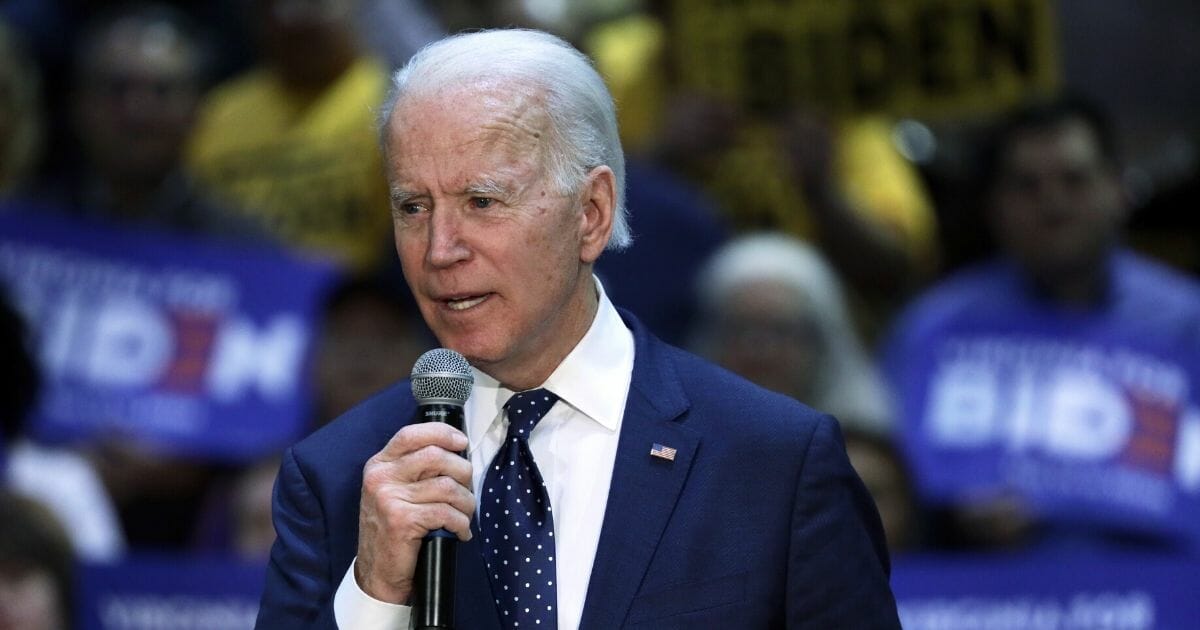 Former Vice President Joe Biden, the presumptive Democratic presidential nominee, speaks during a campaign event at Booker T. Washington High School on March 1, 2020, in Norfolk, Virginia.