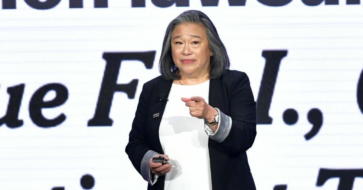 Tina Tchen, president & CEO of the Time's Up organization, speaks onstage during The 2020 MAKERS Conference at the InterContinental Los Angeles Downtown in February.