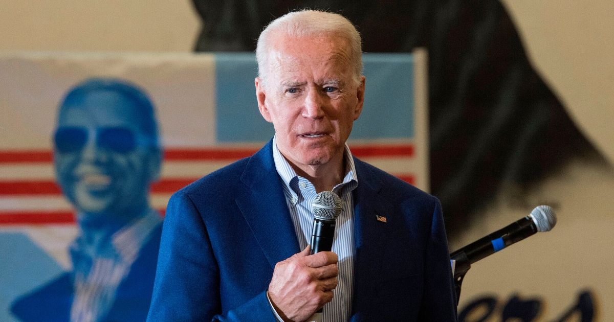 Former Vice President Joe Biden, now the presumptive Democratic presidential nominee, speaks at a community event at Hyde Park Middle School on the eve of the Nevada Democratic caucuses in Las Vegas on Feb. 21, 2020.