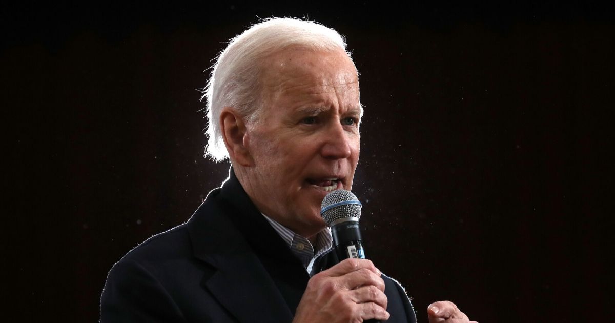 Former Vice President Joe Biden, now the presumptive Democratic nominee for president, speaks during a campaign event on Feb. 9, 2020, in Hudson, New Hampshire.