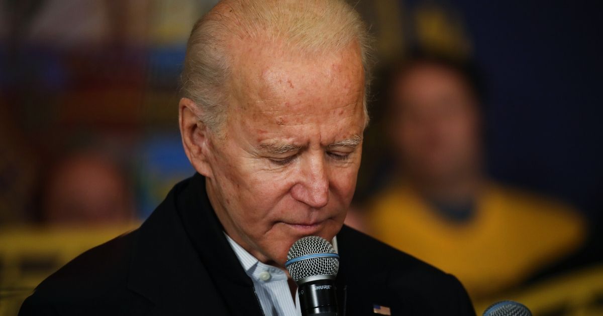 Former Vice President Joe Biden, now the presumptive Democratic presidential nominee, speaks at an event on Feb. 5, 2020, in Somersworth, New Hampshire.