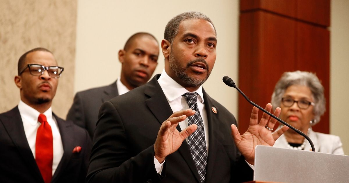 Democratic Rep. Steven Horsford of Nevada speaks at a Congressional Black Caucus news conference on the importance of investing in black communities at the Capitol Visitors Center on May 22, 2019, in Washington, D.C.
