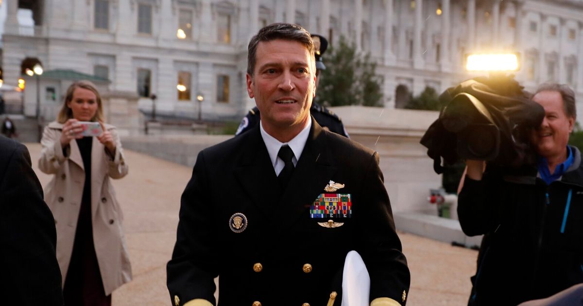 Former Physician to the President Dr. Ronny Jackson departs the U.S. Capitol on April 25, 2018, in Washington, D.C.