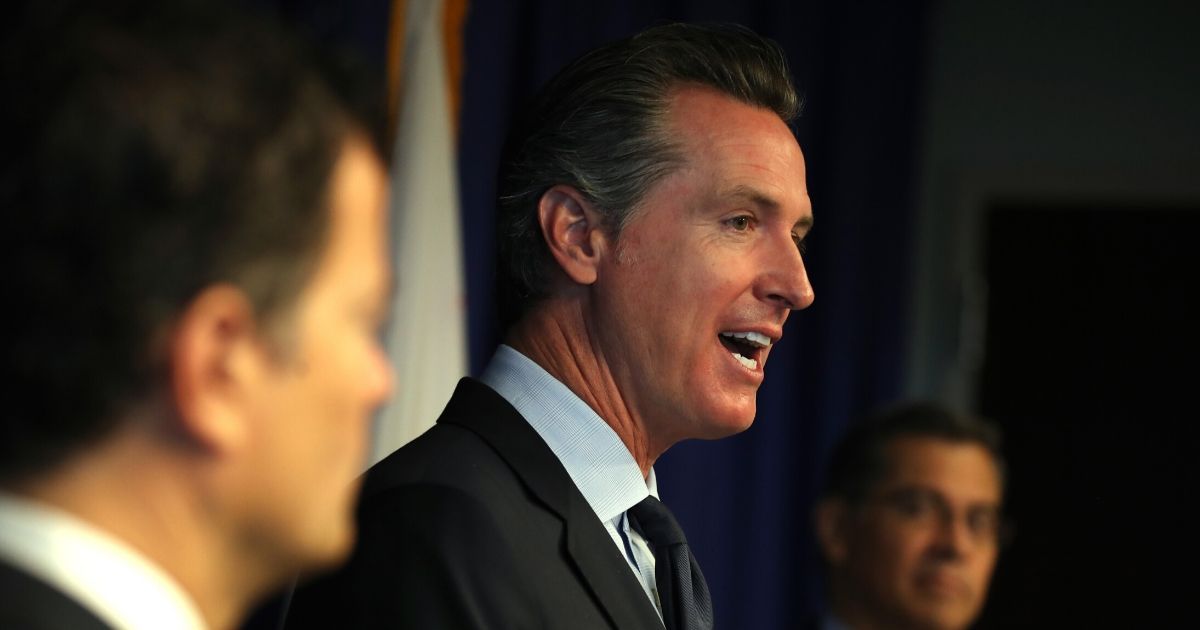 California Gov. Gavin Newsom speaks during a news conference at the California Department of Justice on Sept. 18, 2019, in Sacramento, California.