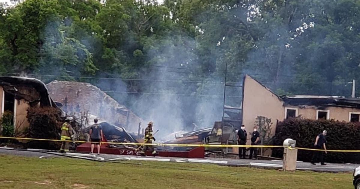 The remains of First Pentecostal Church in Holly Springs, Mississippi, which was burned to the ground in the early-morning hours of May 20, 2020.