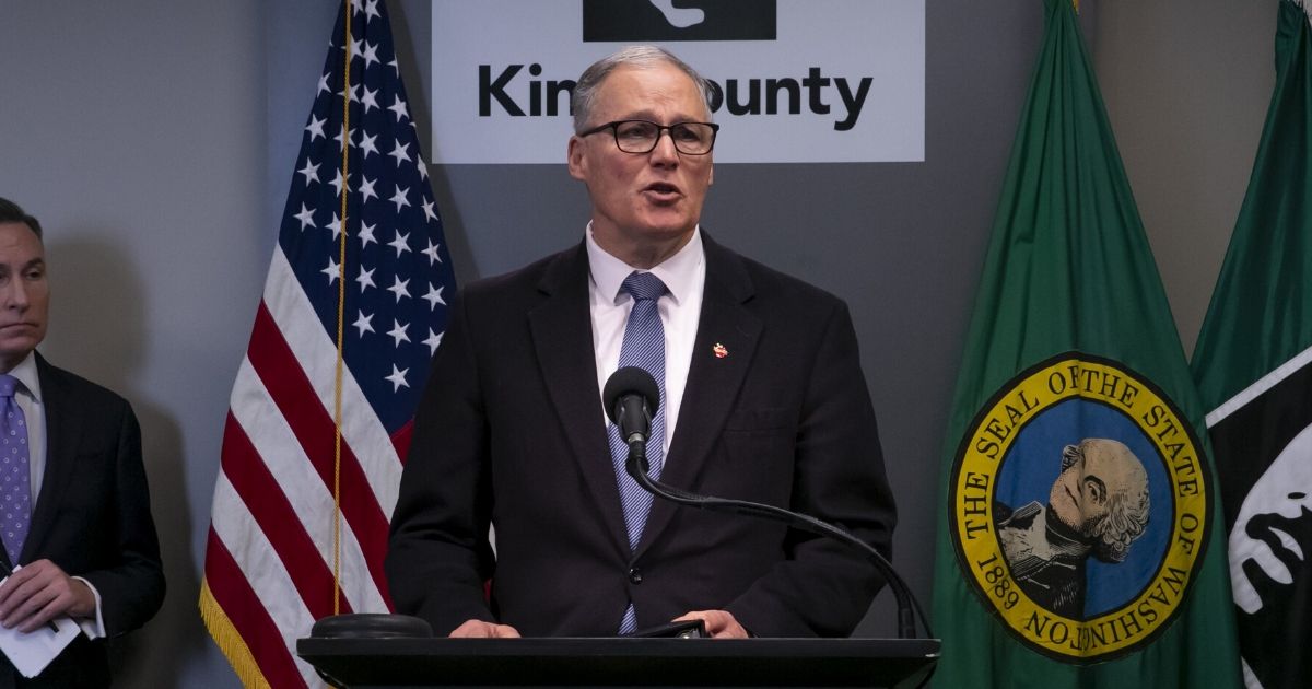 Washington Gov. Jay Inslee addresses the media during a news conference March 16 in Seattle.