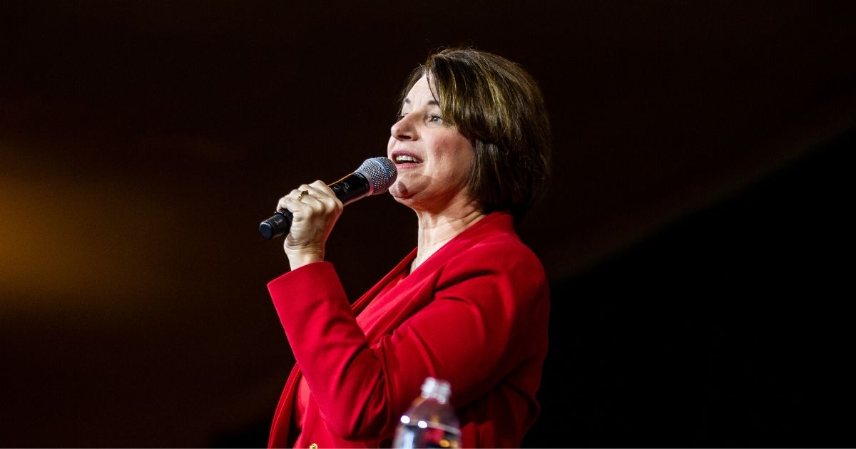 Democratic Sen. Amy Klobuchar of Minnesota speaks during a campaign rally at the Altria Theatre on Feb. 29, 2020, in Richmond, Virginia.