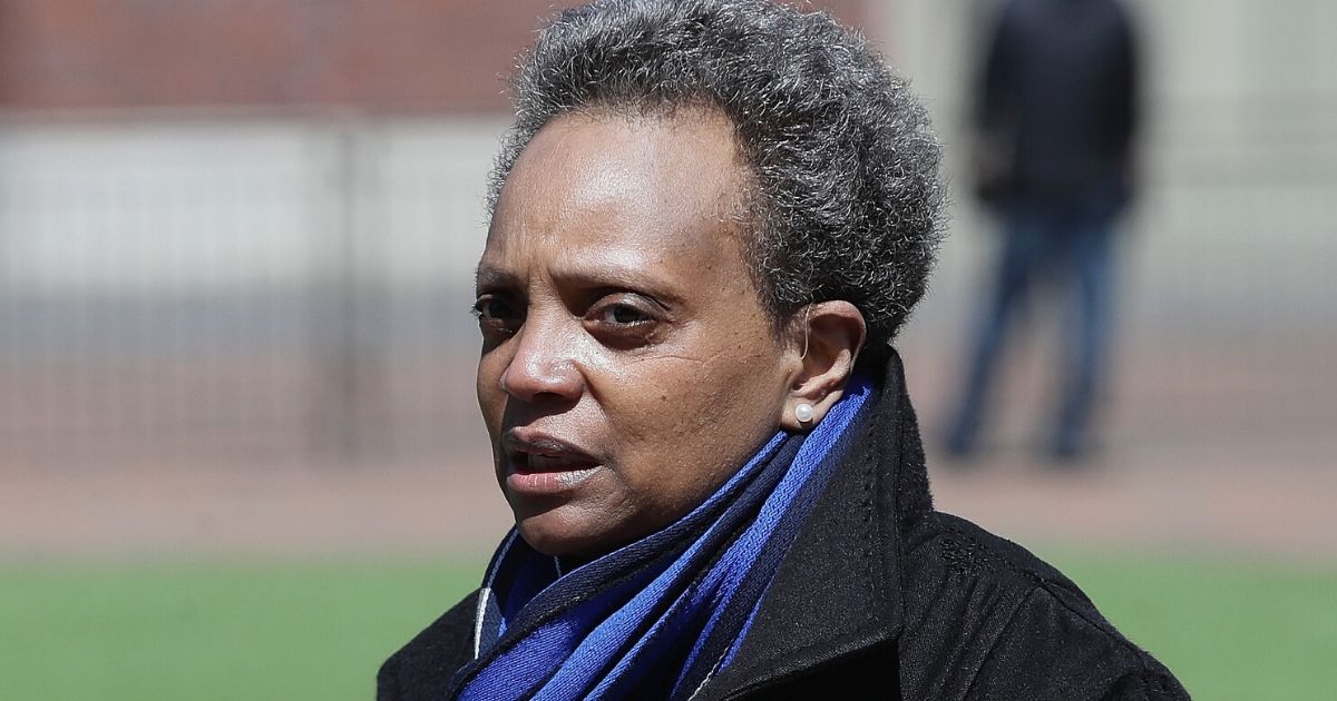 Chicago Mayor Lori Lightfoot, pictured in an April file photo.