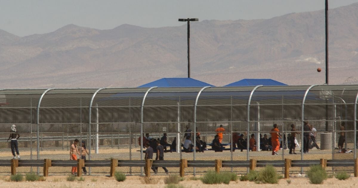 Imprisoned immigrants are seen at the Immigration and Customs Enforcement Adelanto Detention Facility on Sept. 6, 2016, in Adelanto, California.