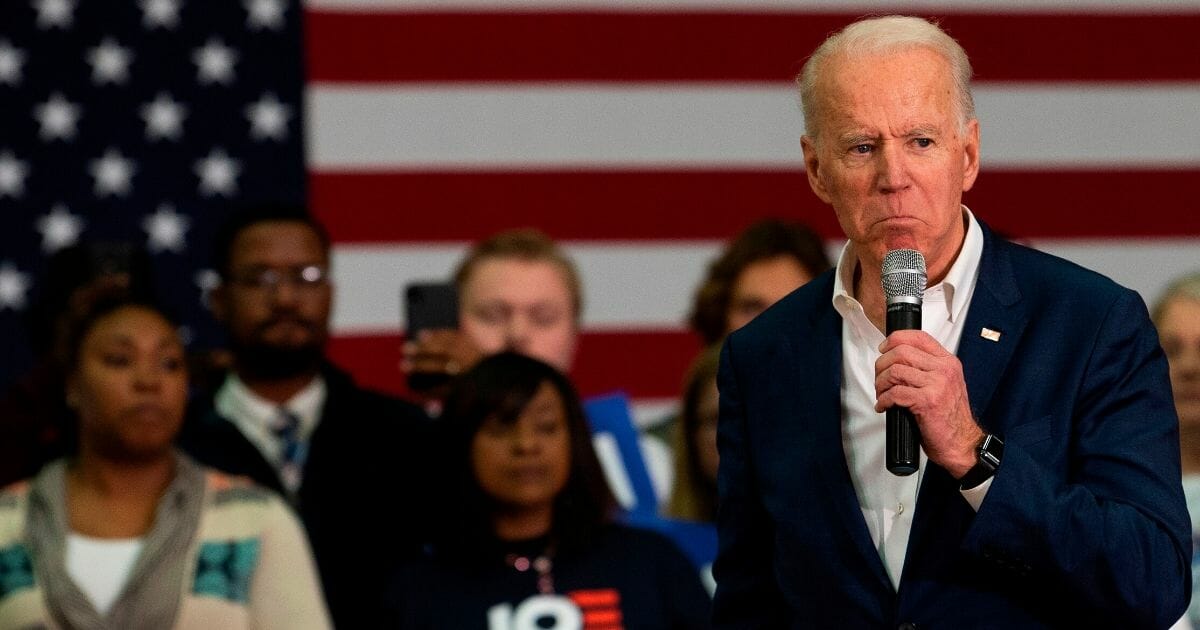 Former Vice President Joe Biden, now the presumptive Democratic presidential nominee, speaks at a town hall event in Charleston, South Carolina on Feb. 24, 2020.