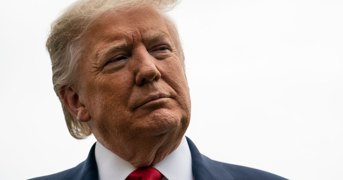 President Donald Trump speaks to reporters on his way to Marine One on the South Lawn of the White House on May 14, 2020, in Washington, D.C.