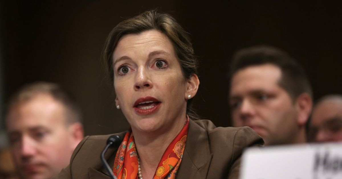 Deputy Assistant Secretary of Defense for Russia, Ukraine and Eurasia Evelyn Farkas testifies during a hearing before the Senate Foreign Relations Committee on May 6, 2014, on Capitol Hill in Washington, D.C.