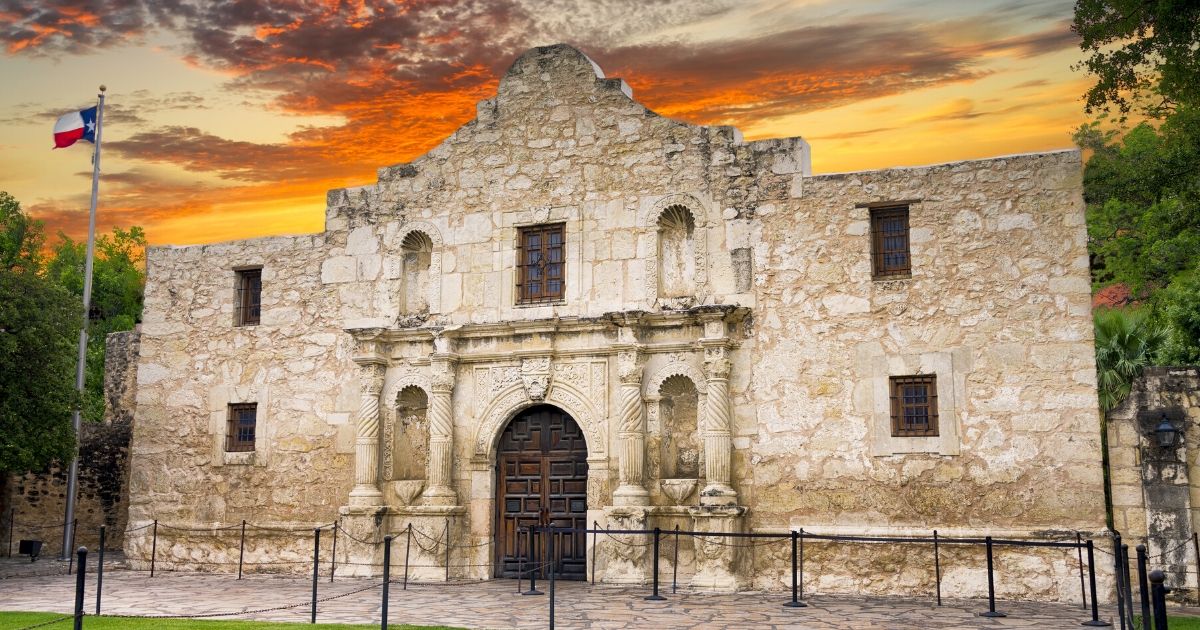 The Alamo is seen in Texas in the image above.