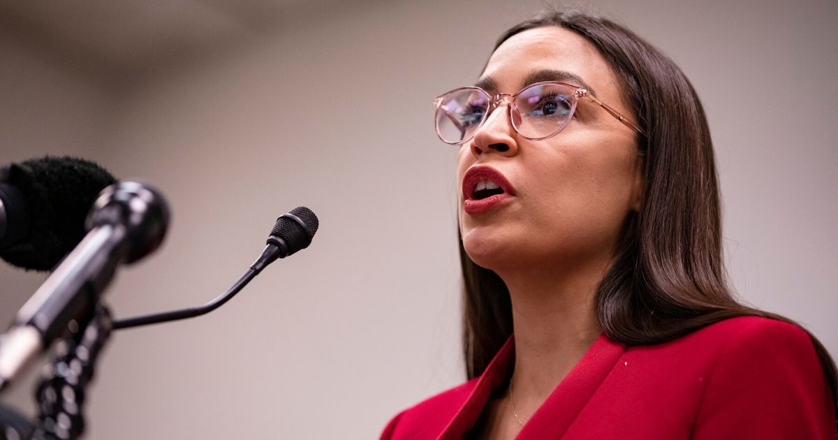Rep. Alexandria Ocasio-Cortez (D-New York) speaks during a news conference on Capitol Hill on Feb. 6, 2020, in Washington, D.C.