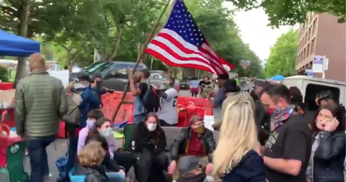 The video of the event was posted to Twitter on Sunday by Andy Ngô, chronicler of all things antifa in the Pacific Northwest, as well as TheBlaze's Elijah Schaffer: