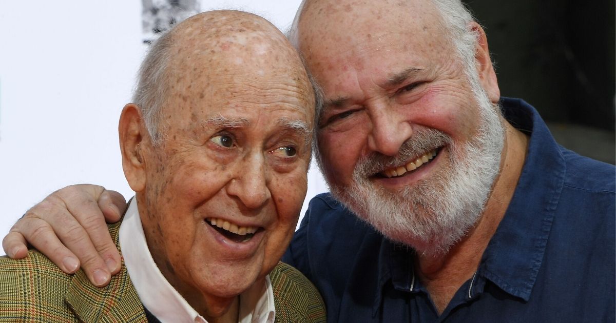 Carl Reiner, left, and his son Rob Reiner in 2017.