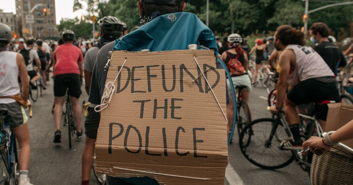 Cyclists gather for a mass ride in protest of so-called "systemic racism" in policing and the May 25 death of George Floyd on June 10, 2020, in the Brooklyn borough of New York City.