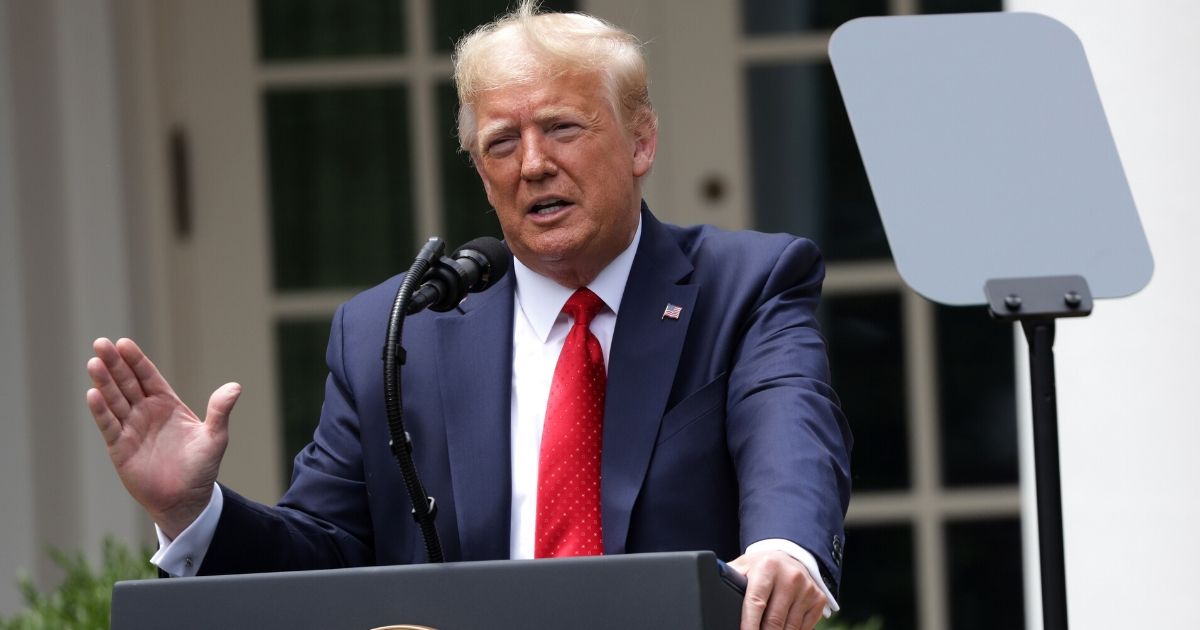 President Donald Trump speaks during an event in the Rose Garden on “Safe Policing for Safe Communities" at the White House on June 16, 2020, in Washington, D.C.
