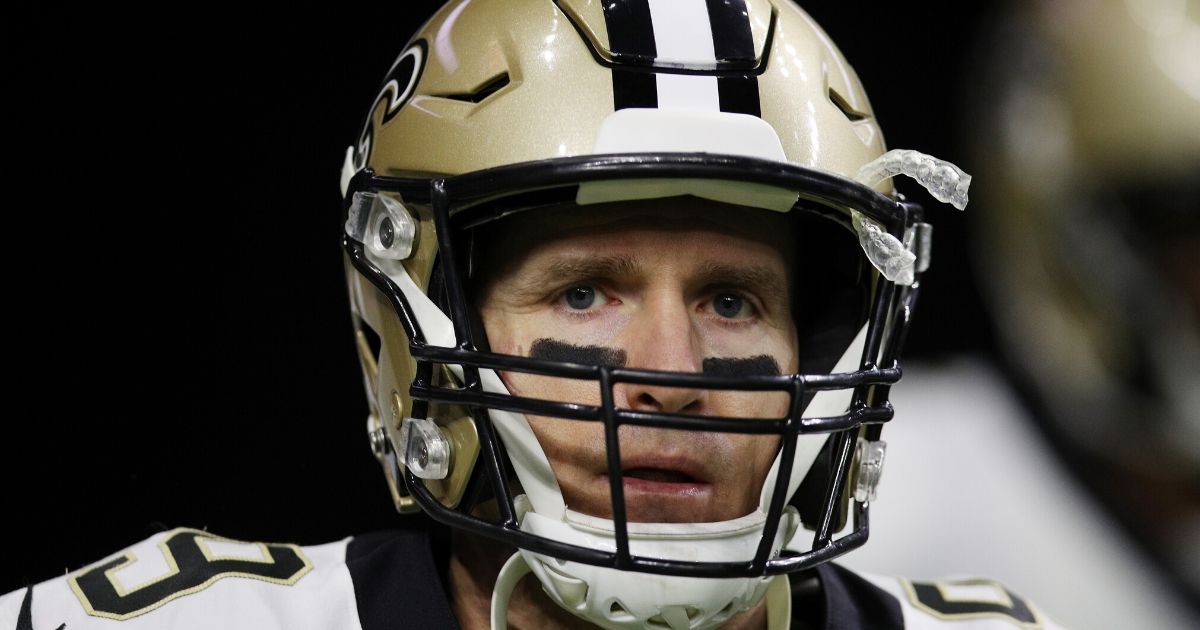 Drew Brees #9 of the New Orleans Saints looks on before the NFC Wild Card Playoff game against the Minnesota Vikings at Mercedes Benz Superdome on Jan. 5, 2020, in New Orleans, Louisiana.