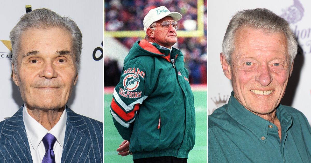 Fred Willard, left, Don Shula, center, and Ken Osmond were among the celebrities who passed away last month.