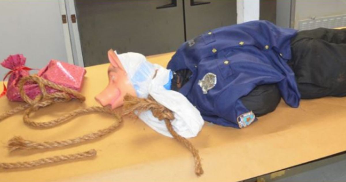 It's a sign of where we are in June of 2020 when it's not even a shock that a pig-faced mannequin dressed in a mock NYPD uniform with "KKK" scrawled on it is found hanging from a highway overpass.