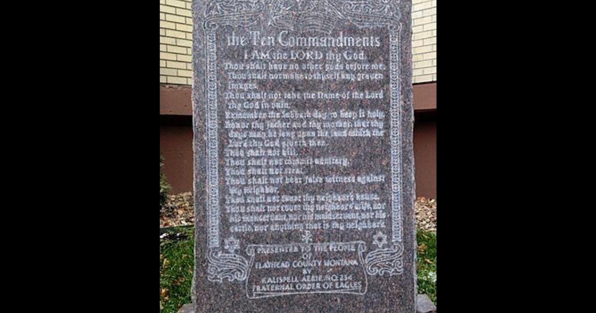 The Ten Commandments display in Flathead County, Montana, was torn down.