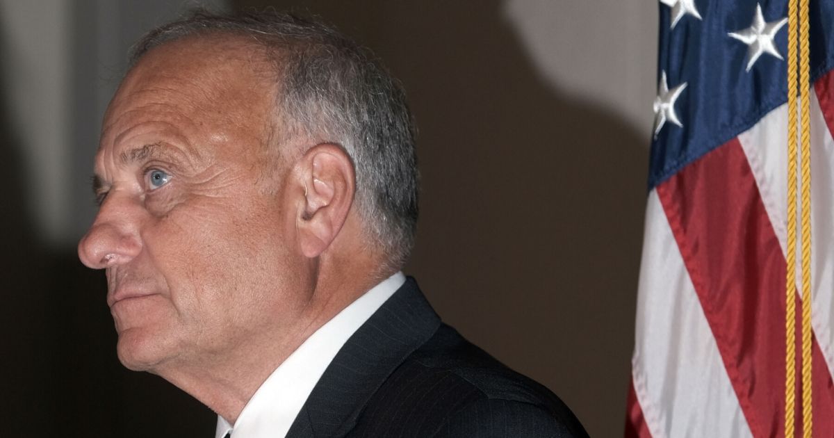 Rep. Steve King (R-Iowa) listens during a news conference on abortion legislation on Aug. 23, 2019, in Des Moines, Iowa.