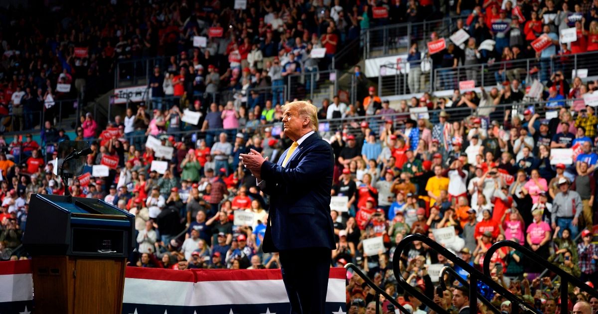 President Donald Trump arrives to address a "Keep America Great" rally in Colorado Springs, Colorado, on Feb. 20, 2020.