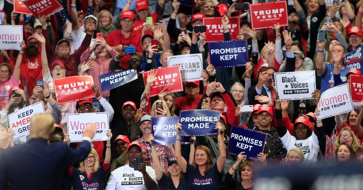 President Donald Trump speaks to supporters during a rally on March 2, 2020, in Charlotte, North Carolina.