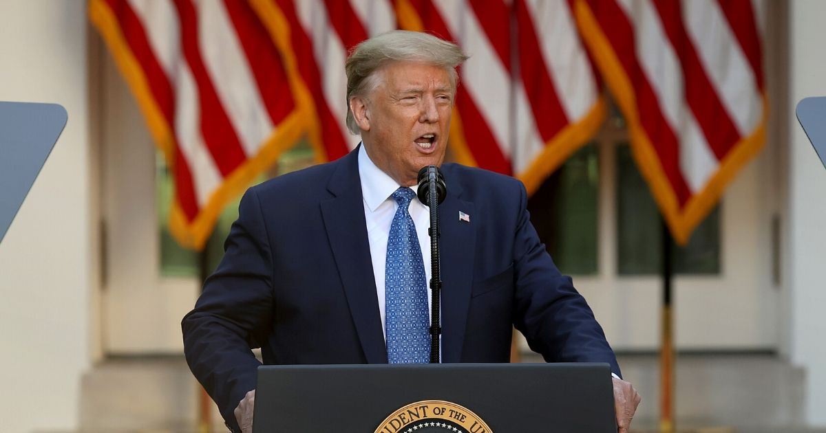 President Donald Trump, pictured in a Rose Garden appearance on Monday.