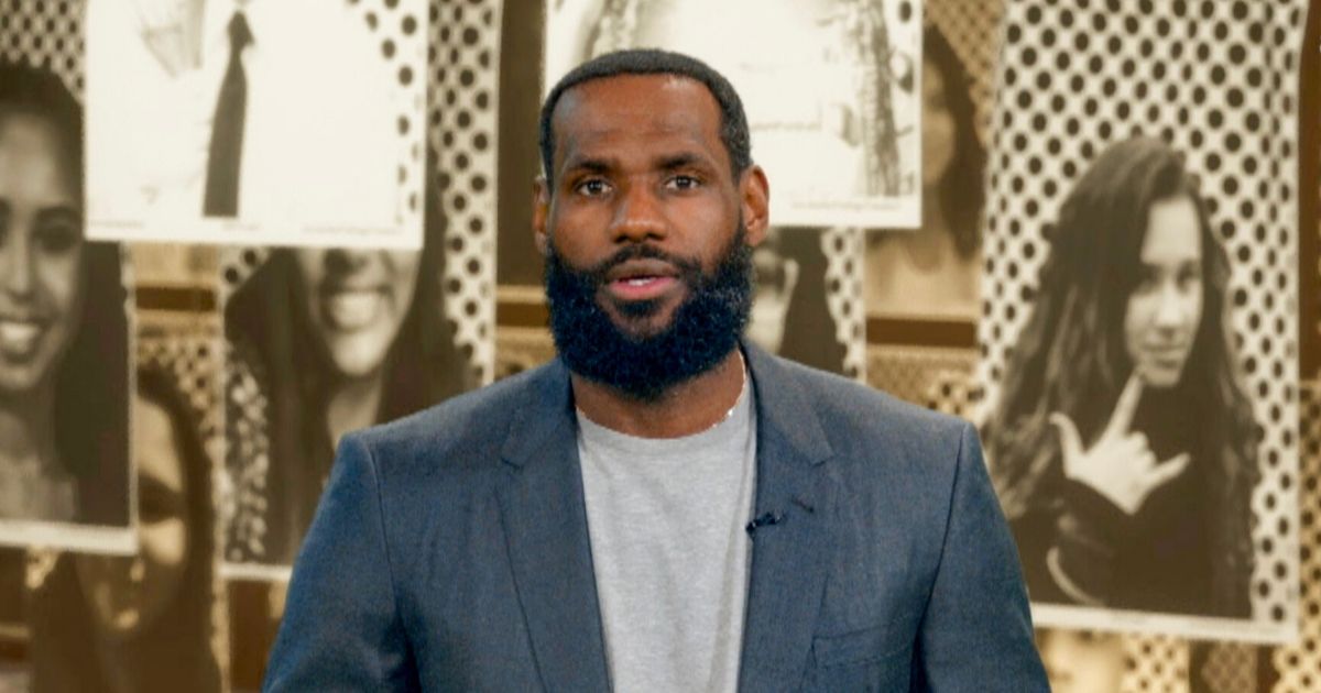 In this screen shot, NBA superstar LeBron James speaks during during a virtual event for graduating high school seniors on May 16, 2020.