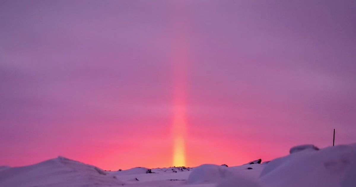 A view of the sunset at the Davis research station in Antarctica on June 2, 2020.