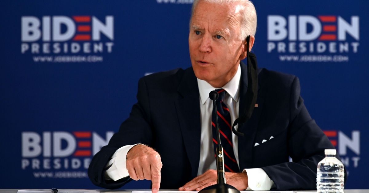 Former Vice President Joe Biden holds a roundtable meeting on reopening the economy with community leaders at the Enterprise Center in Philadelphia on June 11, 2020.