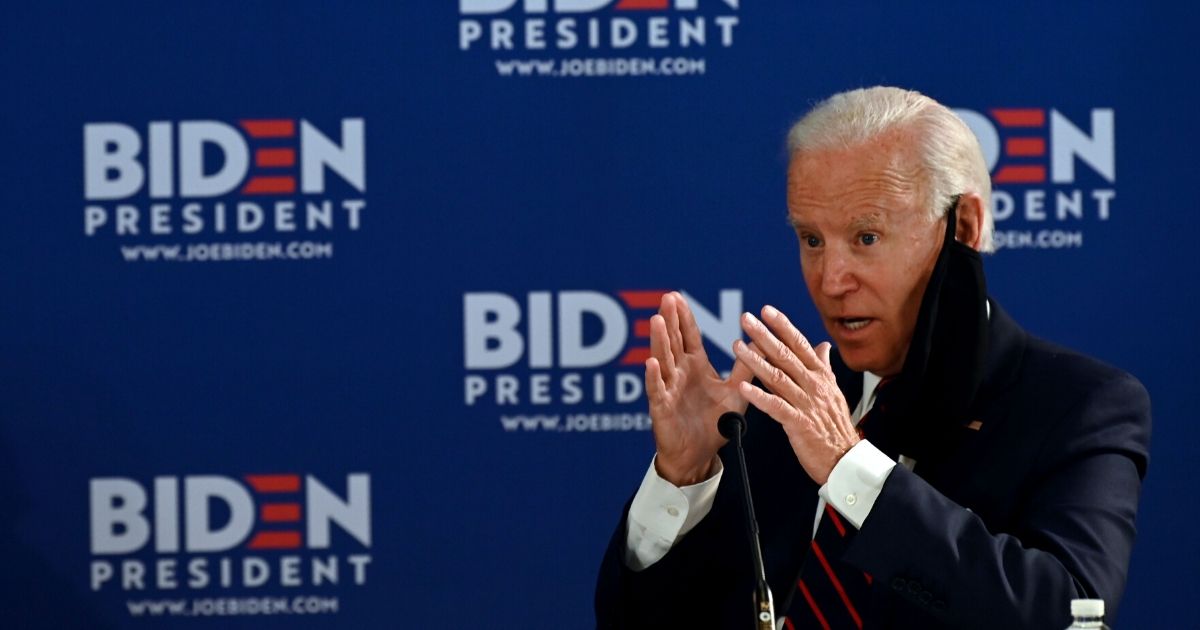 Democratic presidential nominee Joe Biden holds a roundtable meeting on reopening the economy with community leaders at the Enterprise Center in Philadelphia on June 11, 2020.