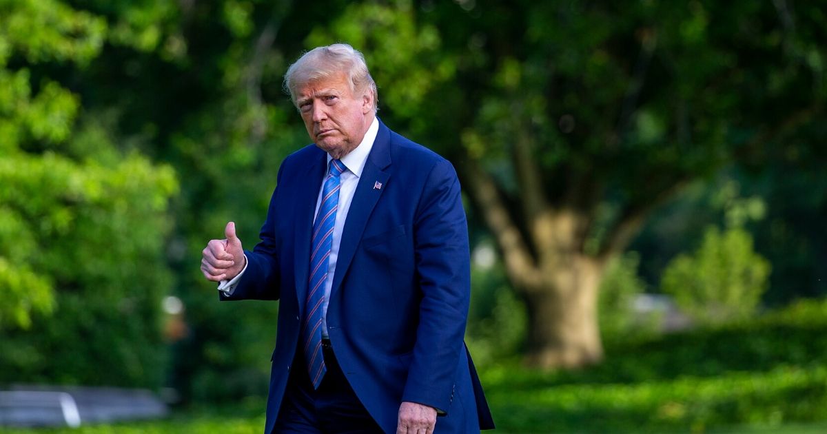 President Donald Trump walks on the South Lawn of the White House on June 14, 2020, in Washington, D.C.