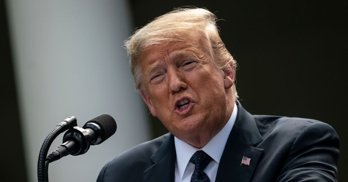 President Donald Trump speaks at a joint news conference with Polish President Andrzej Duda in the Rose Garden of the White House on June 24, 2020, in Washington, D.C.