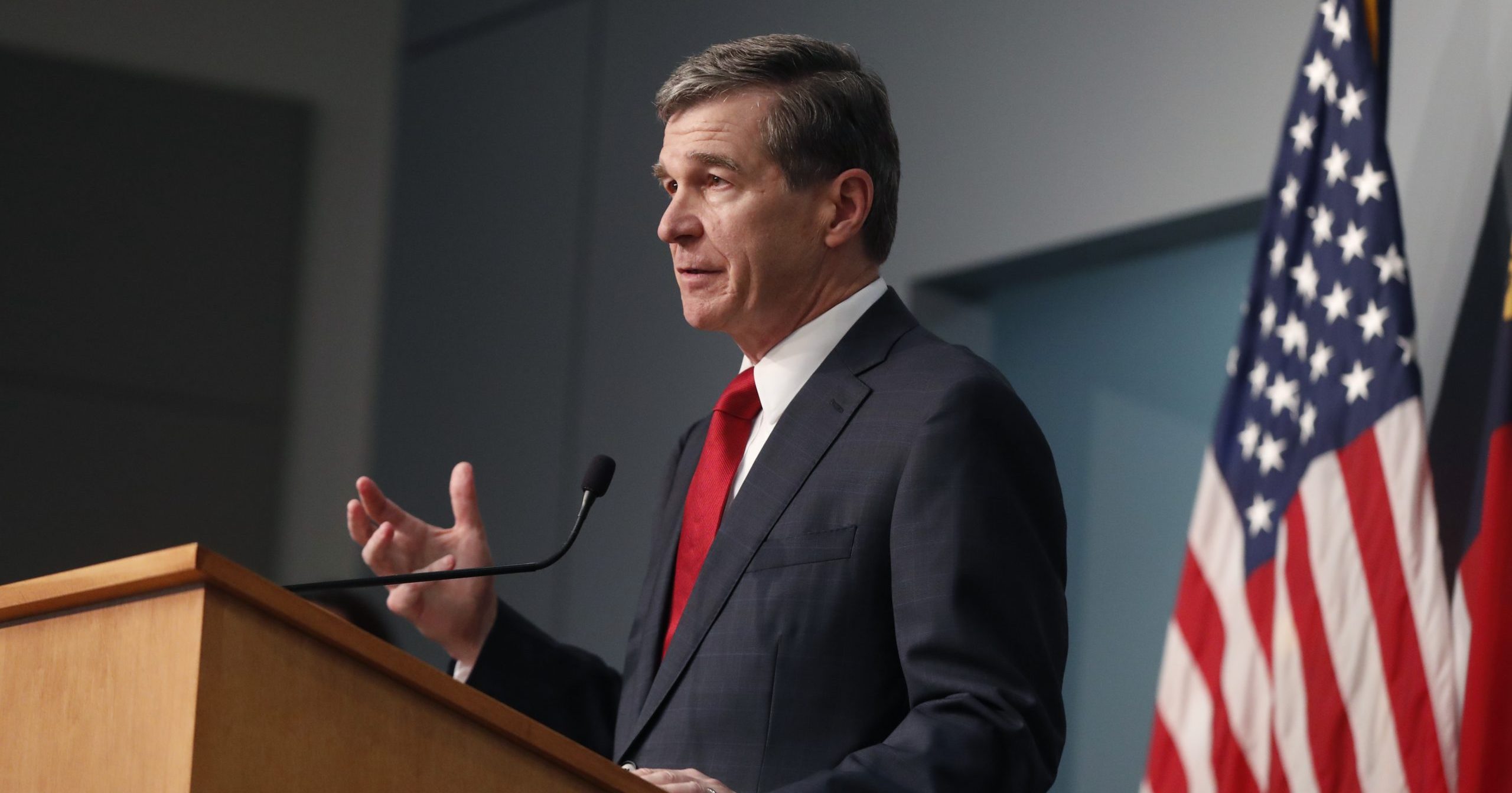 North Carolina Gov. Roy Cooper speaks during a briefing at the Emergency Operations Center in Raleigh, North Carolina, on June 2, 2020.