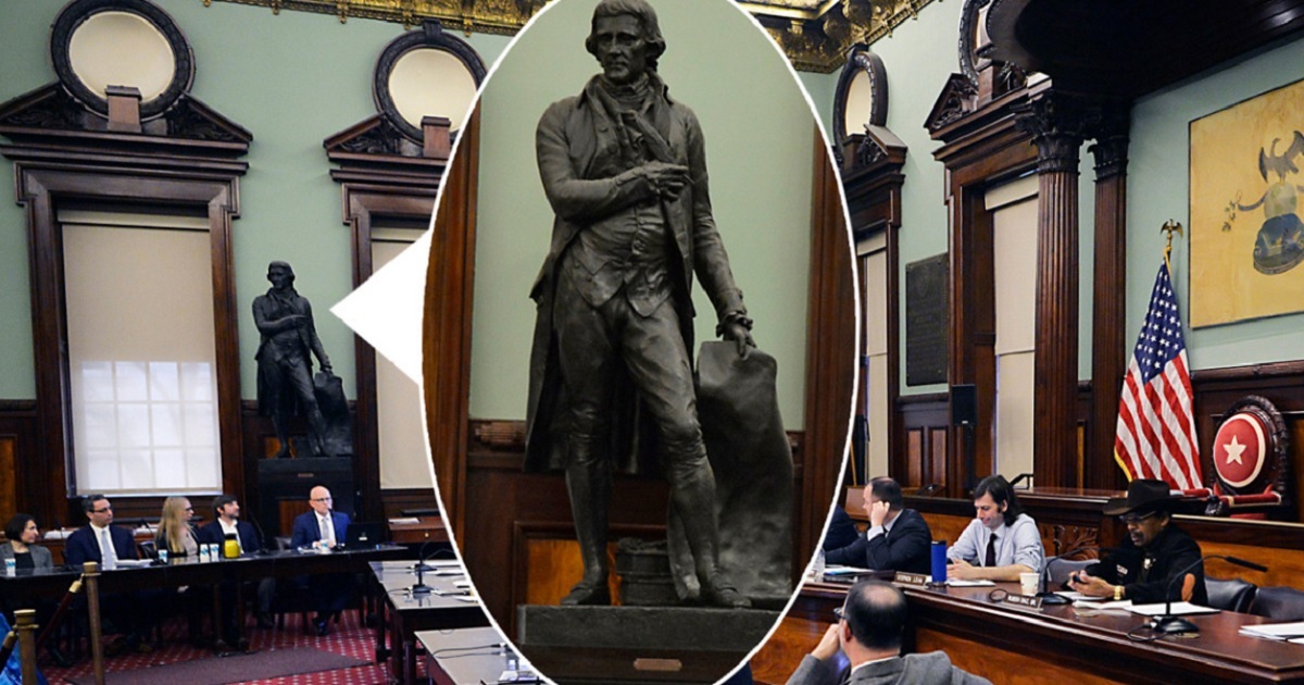 A statue of Thomas Jefferson in the chambers of New York City Council is the target of removal effort.