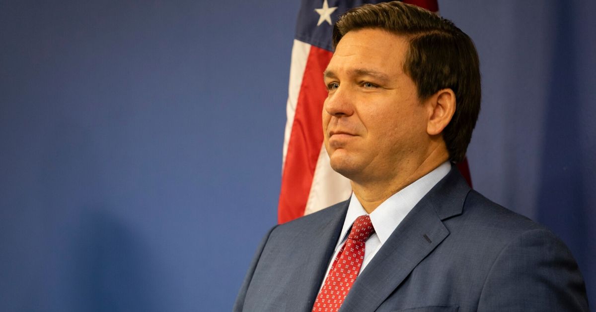 Florida Governor Ron DeSantis is seen during a news conference on June 8, 2020, in Miami, Florida.