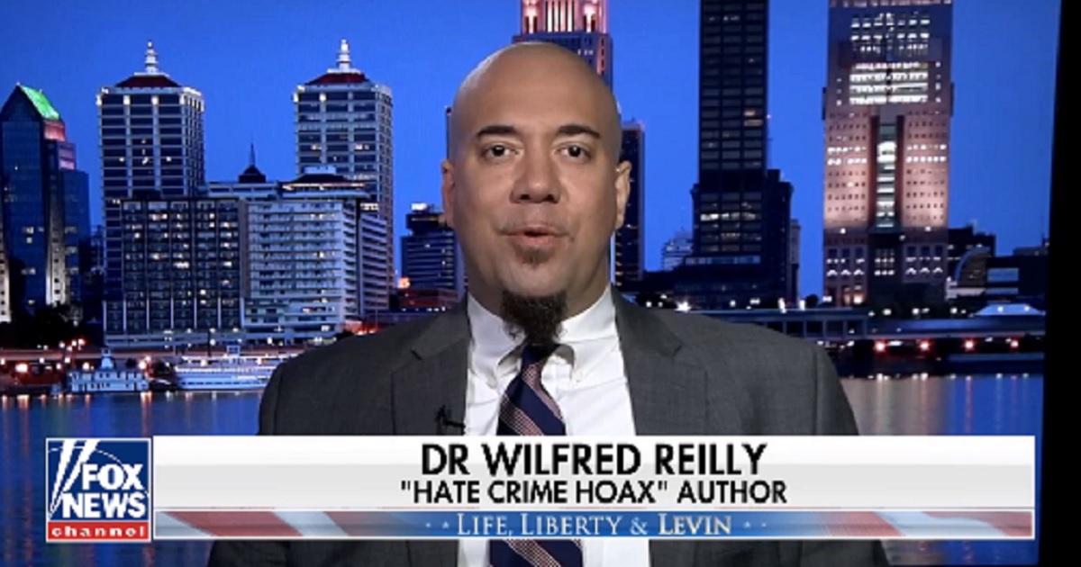 Wilfred Reilly, a Kentucky State University professor, is interviewed by Fox News host Mark Levin (not pictured).