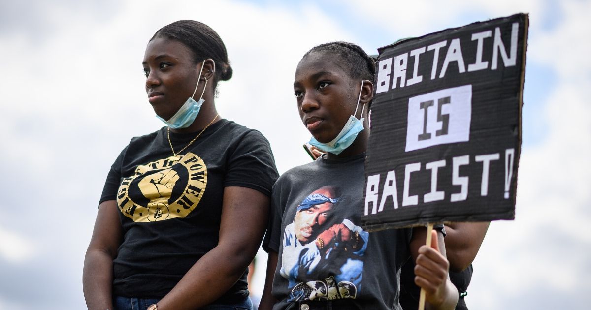 Protesters gather in Hyde Park ahead of a march toward Downing Street on June 21, 2020, in London, United Kingdom.