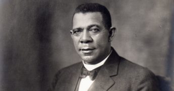 An early twentieth century seated studio portrait of American educator, economist and industrialist Booker T. Washington (1856-1915), founder of the Tuskegee Institute in Alabama, is seen above.