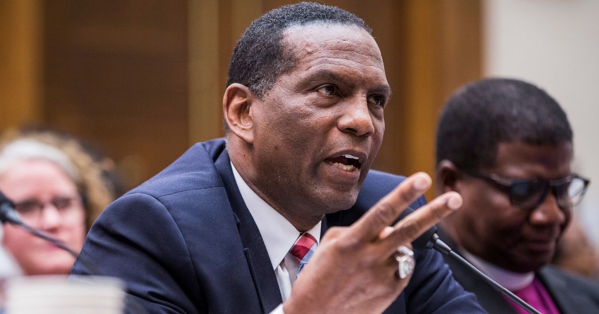 Former NFL player Burgess Owens testifies during a hearing on slavery reparations held by the House Judiciary Subcommittee on the Constitution, Civil Rights and Civil Liberties on June 19, 2019, in Washington, D.C.
